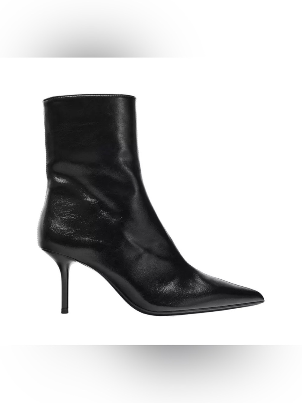 ZARA CRACKLED EFFECT HEELED ANKLE BOOTS